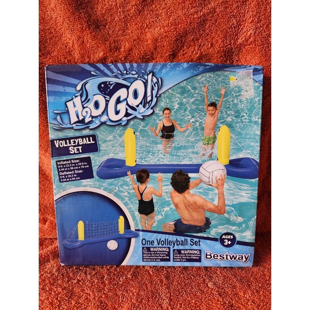 Bestway H20 GO Inflatable Volleyball Set Floating Pool Game W/ VolleyBall ~ New